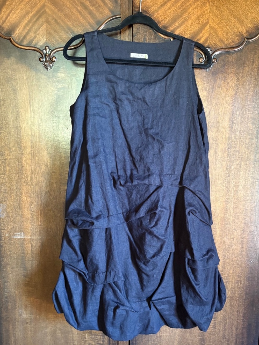 100% Black Linen Dress by Chalet Lagenlook Sleeveless